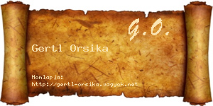 Gertl Orsika névjegykártya